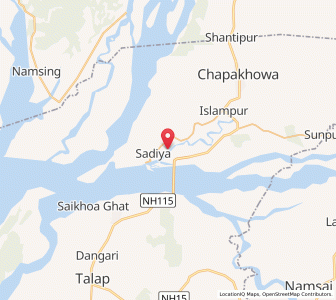 Map of Sadiya, Assam