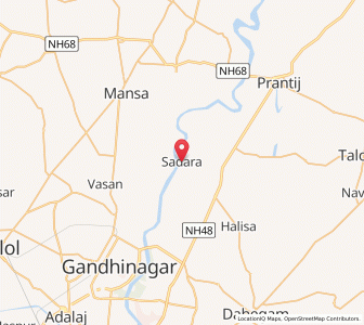 Map of Sadra, Gujarat