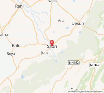 Map of Sadri, Rajasthan