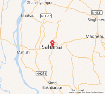 Map of Saharsa, Bihar