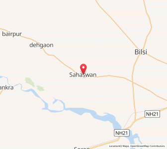 Map of Sahaswan, Uttar Pradesh