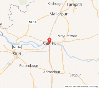 Map of Sainthia, West Bengal