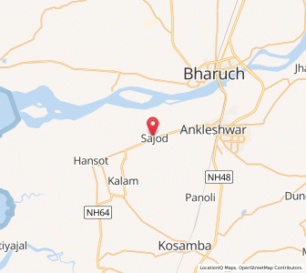 Map of Sajod, Gujarat