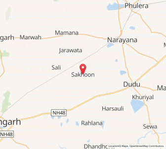 Map of Sakhun, Rajasthan