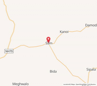 Map of Sam, Rajasthan