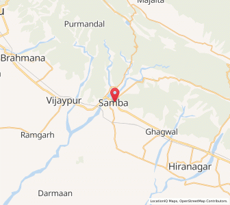 Map of Samba, Kashmir