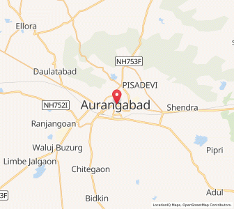 Map of Aurangâbâd, Maharashtra