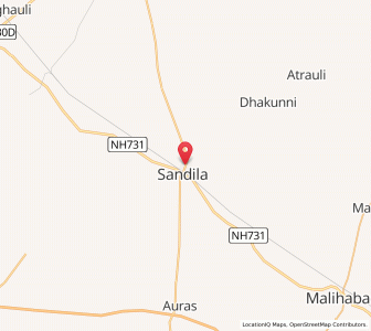 Map of Sandila, Uttar Pradesh