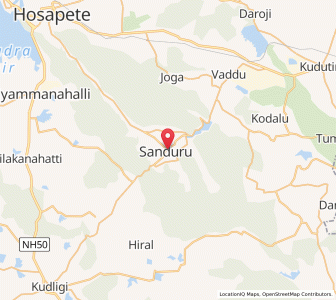 Map of Sandur, Karnataka