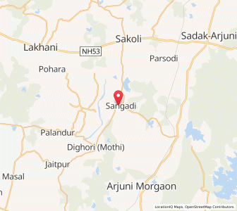 Map of Sangarhi, Maharashtra