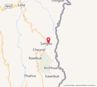 Map of Sangau, Mizoram