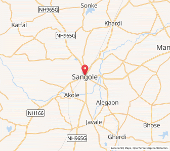 Map of Sangola, Maharashtra