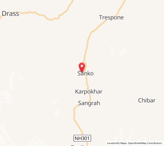 Map of Sanko, Kashmir