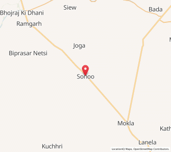 Map of Sanu, Rajasthan