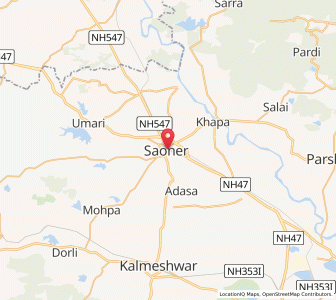 Map of Saoner, Maharashtra