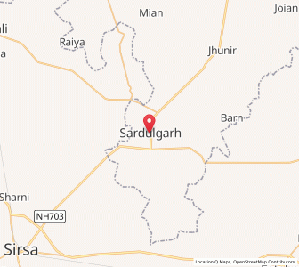 Map of Sardulgarh, Punjab