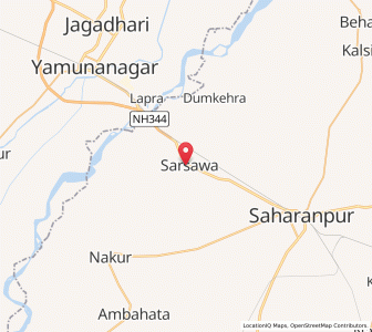 Map of Sarsawa, Uttar Pradesh