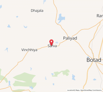 Map of Sarva, Gujarat