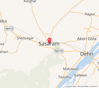 Map of Sasaram, Bihar