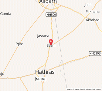 Map of Sasni, Uttar Pradesh