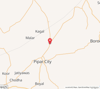 Map of Sathin, Rajasthan