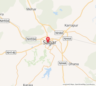 Map of Saugor, Madhya Pradesh