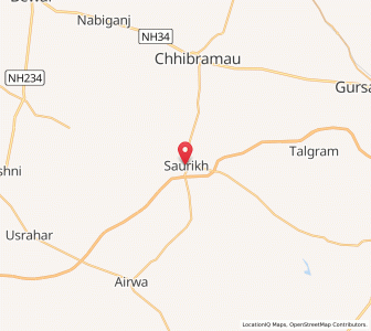 Map of Saurikh, Uttar Pradesh