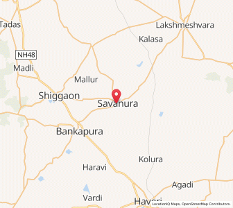 Map of Savanur, Karnataka