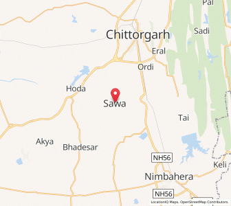 Map of Sawa, Rajasthan