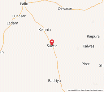 Map of Sawar, Rajasthan