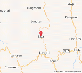 Map of Saza, Mizoram