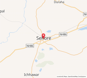 Map of Sehore, Madhya Pradesh