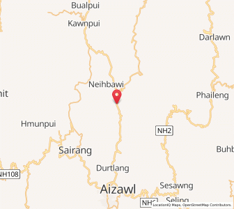 Map of Sentlang, Mizoram