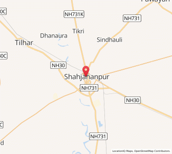 Map of Shāhjānpur, Uttar Pradesh