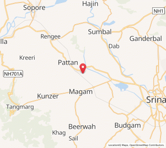 Map of Shalabani, Kashmir