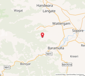 Map of Shalkut, Kashmir
