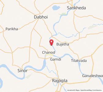 Map of Shanor, Gujarat