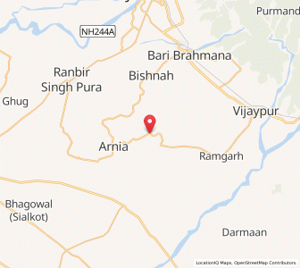 Map of Shekhupur, Kashmir