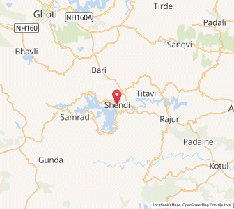 Map of Shendi, Maharashtra
