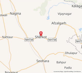 Map of Sherkot, Uttar Pradesh
