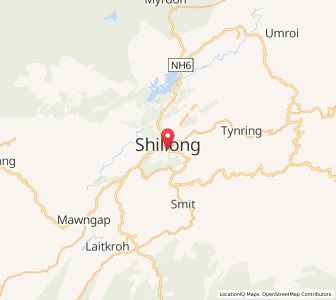Map of Shillong, Meghalaya