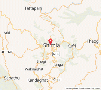 Map of Shimla, Himachal Pradesh
