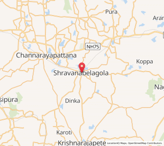 Map of Shravanabelagola, Karnataka