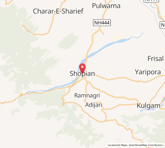 Map of Shupiyan, Kashmir