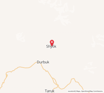 Map of Shyok, Kashmir