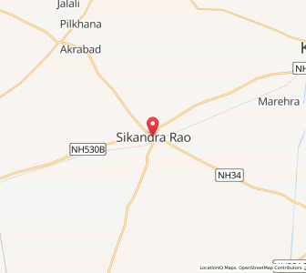 Map of Sikandra Rao, Uttar Pradesh