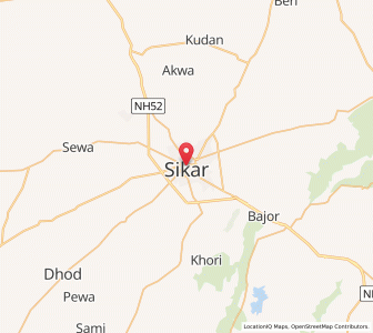 Map of Sikar, Rajasthan