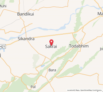 Map of Sikrai, Rajasthan