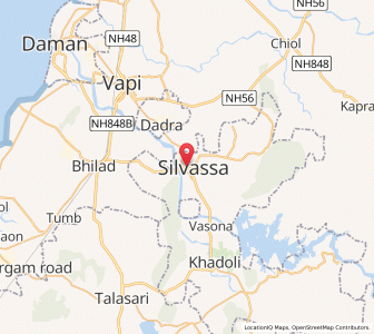Map of Silvassa, Dadra and Nagar Haveli