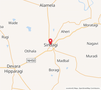 Map of Sindgi, Karnataka